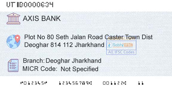 Axis Bank Deoghar JharkhandBranch 