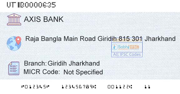 Axis Bank Giridih JharkhandBranch 