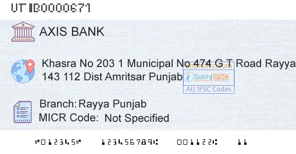 Axis Bank Rayya PunjabBranch 