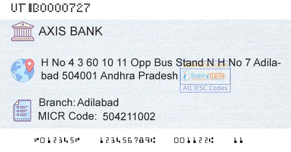 Axis Bank AdilabadBranch 