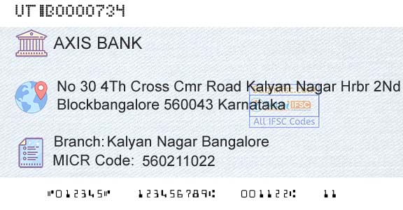 Axis Bank Kalyan Nagar BangaloreBranch 