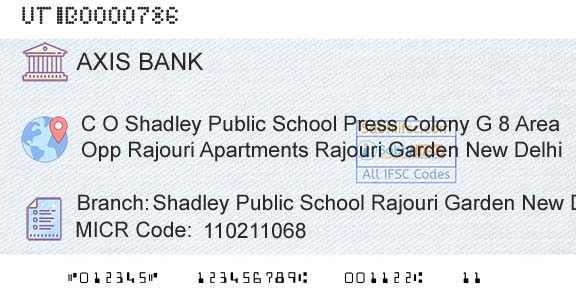 Axis Bank Shadley Public School Rajouri Garden New DelhiBranch 