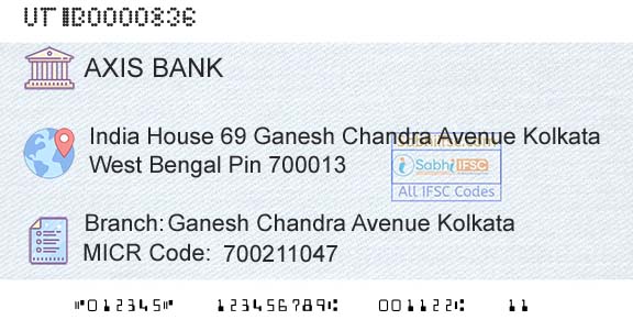 Axis Bank Ganesh Chandra Avenue KolkataBranch 