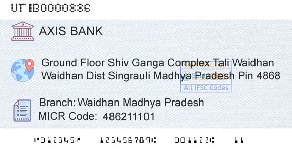 Axis Bank Waidhan Madhya PradeshBranch 