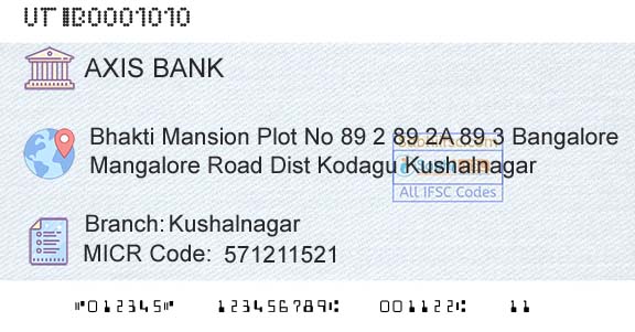 Axis Bank KushalnagarBranch 