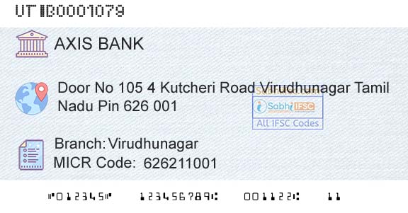 Axis Bank VirudhunagarBranch 