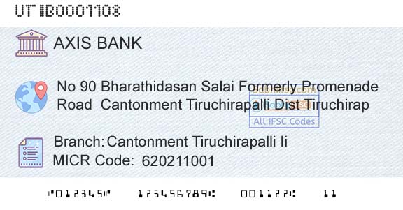 Axis Bank Cantonment Tiruchirapalli Ii Branch 