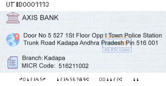 Axis Bank KadapaBranch 