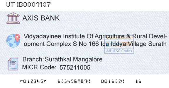 Axis Bank Surathkal MangaloreBranch 