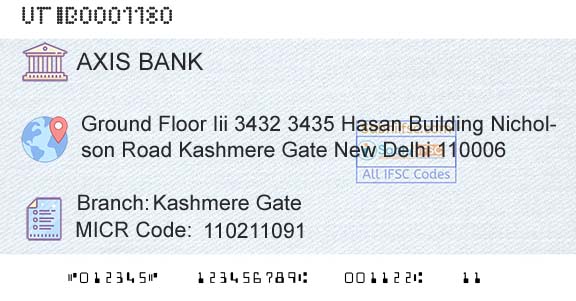 Axis Bank Kashmere GateBranch 