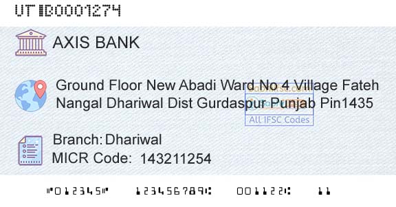 Axis Bank DhariwalBranch 