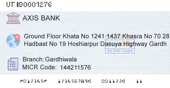 Axis Bank GardhiwalaBranch 