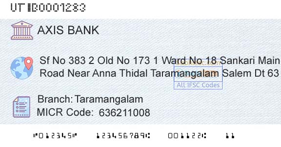 Axis Bank TaramangalamBranch 