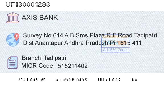 Axis Bank TadipatriBranch 