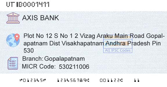 Axis Bank GopalapatnamBranch 