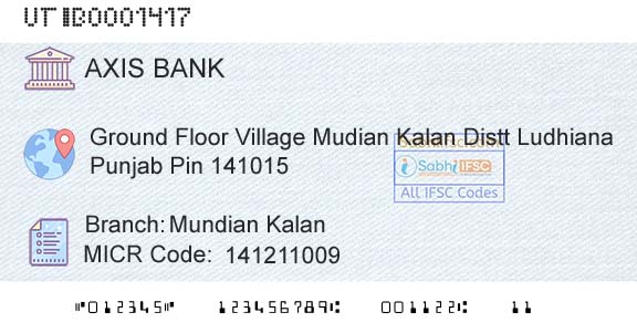 Axis Bank Mundian KalanBranch 