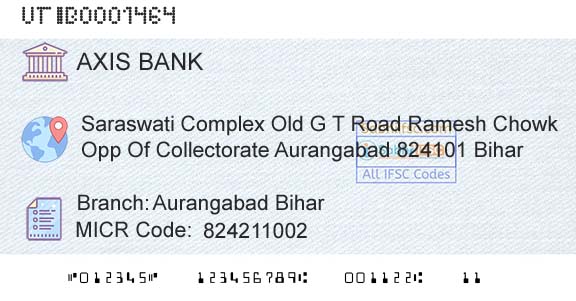 Axis Bank Aurangabad Bihar Branch 