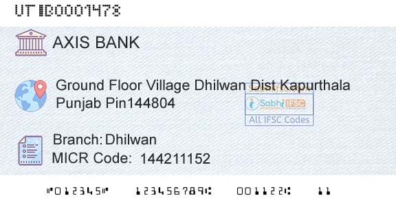 Axis Bank DhilwanBranch 