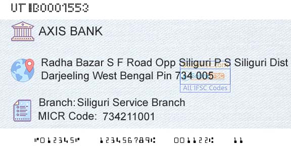 Axis Bank Siliguri Service Branch Branch 