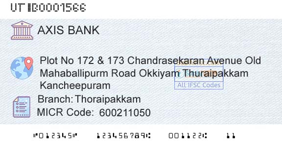 Axis Bank ThoraipakkamBranch 