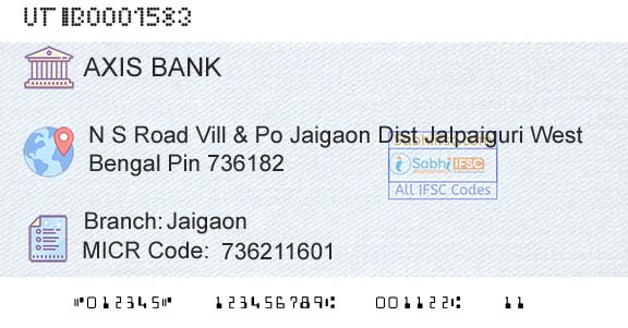 Axis Bank JaigaonBranch 