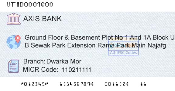 Axis Bank Dwarka MorBranch 