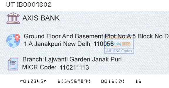 Axis Bank Lajwanti Garden Janak PuriBranch 