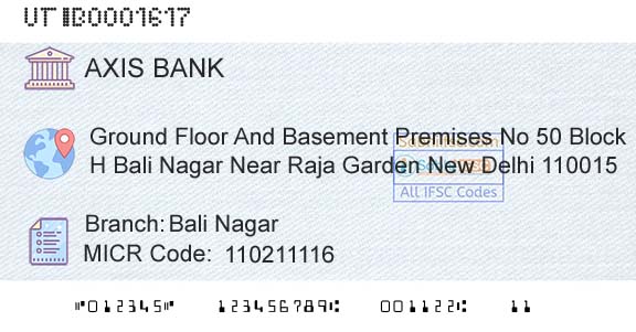 Axis Bank Bali NagarBranch 
