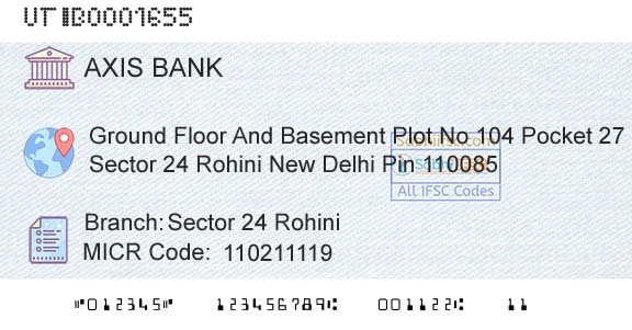 Axis Bank Sector 24 RohiniBranch 