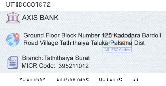 Axis Bank Tathithaiya SuratBranch 
