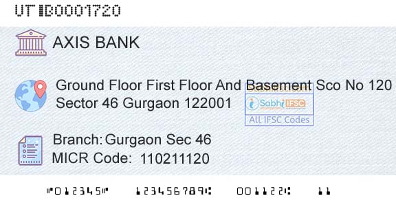Axis Bank Gurgaon Sec 46Branch 
