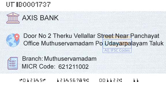 Axis Bank MuthuservamadamBranch 
