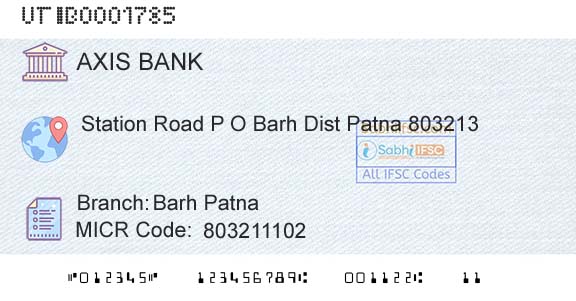 Axis Bank Barh PatnaBranch 