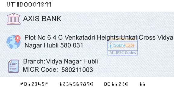Axis Bank Vidya Nagar HubliBranch 