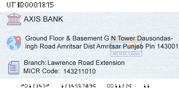 Axis Bank Lawrence Road ExtensionBranch 
