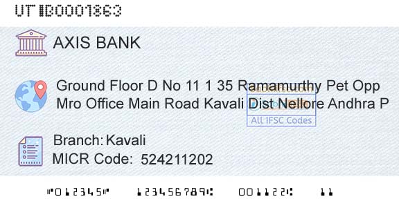 Axis Bank KavaliBranch 