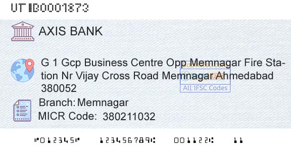 Axis Bank MemnagarBranch 
