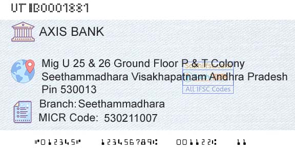 Axis Bank SeethammadharaBranch 