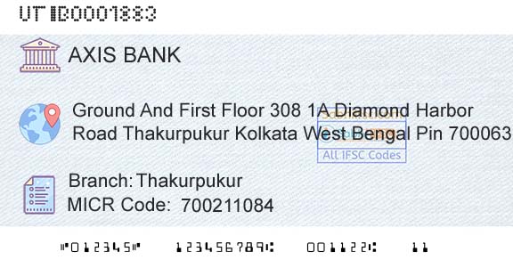 Axis Bank ThakurpukurBranch 