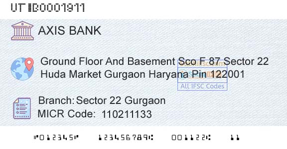 Axis Bank Sector 22 GurgaonBranch 