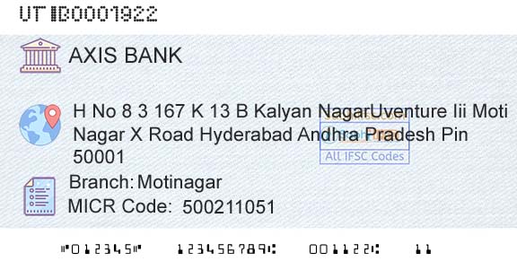 Axis Bank MotinagarBranch 