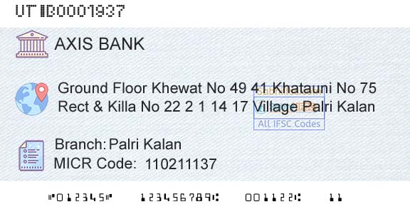 Axis Bank Palri KalanBranch 