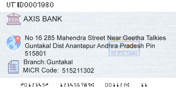 Axis Bank GuntakalBranch 