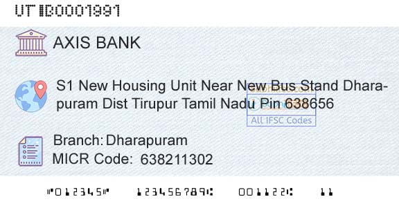 Axis Bank DharapuramBranch 