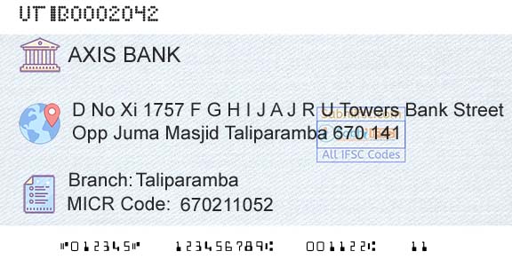 Axis Bank TaliparambaBranch 