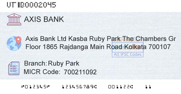 Axis Bank Ruby ParkBranch 