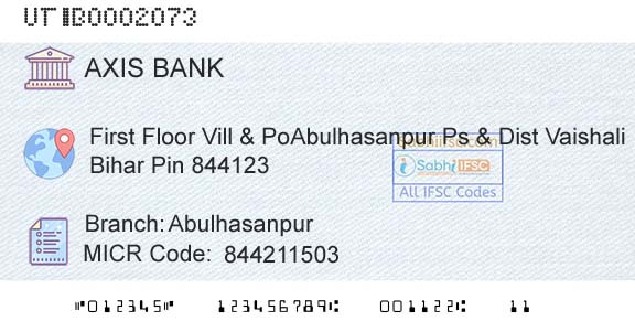 Axis Bank AbulhasanpurBranch 