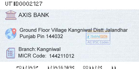 Axis Bank KangniwalBranch 