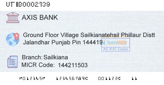Axis Bank SailkianaBranch 