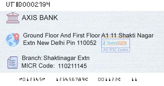 Axis Bank Shaktinagar ExtnBranch 